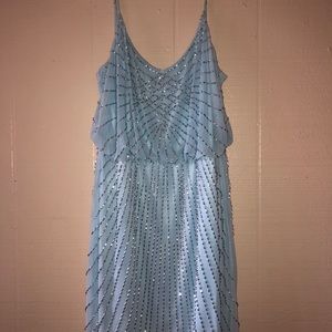 Beaded blue dress
